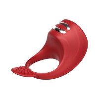 Foxshow - Vibrator - Silicone Ring Red USB 7 Function + Electro stim / remote control