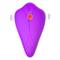 Foxshow Silicone Vibrator+Pulsator USB 10 Funktion / Heat Purple