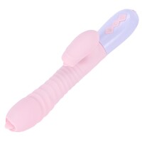 Foxshow - Vibrator - Silicone Vibrator USB 7 Function and Thrusting Function / Heating, pink