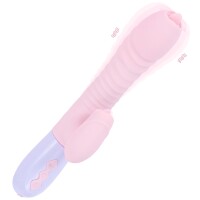 Foxshow - Vibrator - Silicone Vibrator USB 7 Function and Thrusting Function / Heating, pink
