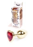 Plug-Jawellery Gold Heart PLUG- Red