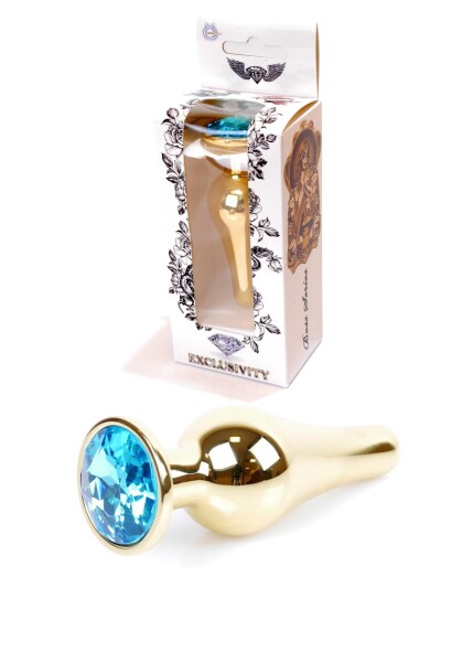 Boss Series Gold BUTT PLUG- Light Blue