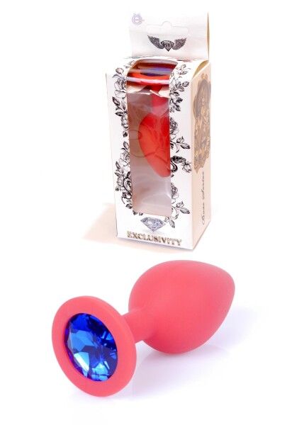 Plug-Jawellery Red Silikon PLUG Medium - Blue Diamond