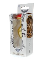 Gold Plug - Schmuck mit Rose - Rot