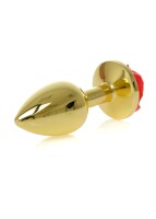 Gold Plug - Schmuck mit Rose - Rot