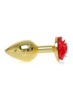 Gold Plug - Schmuck mit Rose - Rot