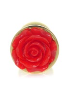 Gold Plug - Schmuck mit Rose - Rot
