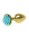 Gold Plug - Jewelery With Rose - Light Blue