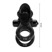 PRETTY LOVE Vibrating Pasionate Cock Ring Black