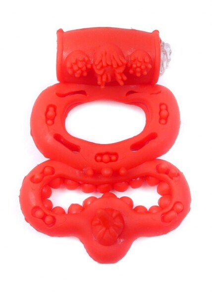 Pierscien-Vibrating CockRing Red