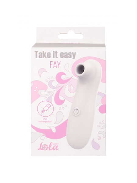 Take it Easy Fay White Rechargeable Vacuum Wave Stimulator