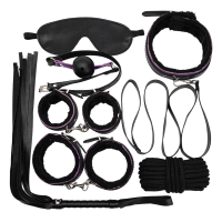 Fetish Fever Bondage Set, 7 Stücke - Black