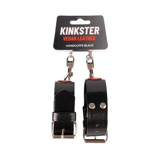 Kinkster - Vegan Leather - Handmade - Handcuffs black