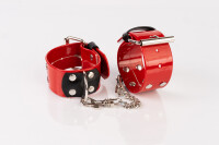 Kinkster Handmade Vegan Leather Anklecuffs Red