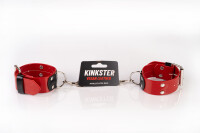 Kinkster Handmade Vegan Leather Anklecuffs Red