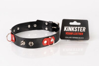 Kinkster - Vegan Leather Handmade Collar mit 3 Spikes schwarz