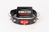 Kinkster - Vegan Leather Handmade Collar mit 3 Spikes schwarz