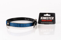 Kinkster - Vegan Leather - Handmade - Collar 2 blue crystals