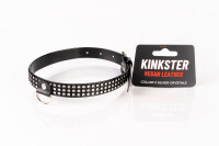 Kinkster - Vegan Leather Handmade Collar mit Silberkristallen