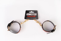 Kinkster - Vegan Leather - Handmade - Handcuffs red crystals