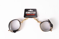 Kinkster Vegan Leather Handmade Gold Crystal Handcuffs