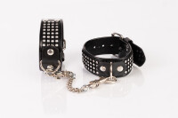 Kinkster - Vegan Leather Handmade Handcuffs mit Silberkristallen