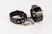 Kinkster - Vegan Leather Handmade Handcuffs mit Silberkristallen