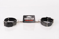 Kinkster - Vegan Leather Handmade Handcuffs mit Silberkristallen