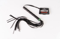 Kinkster - Vegan Leather Handmade Flogger mit grünen Kristallen