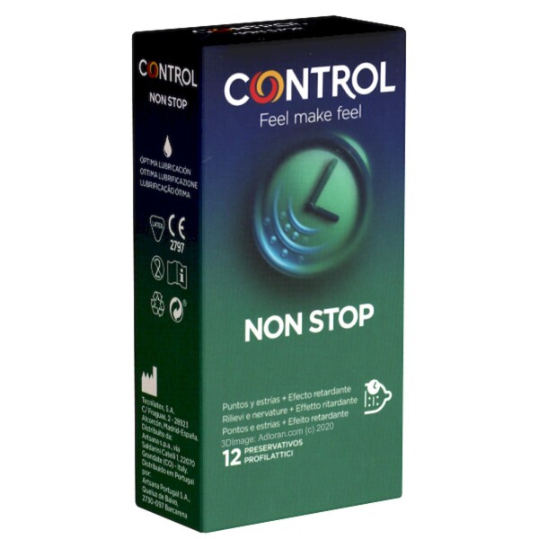 Kondome Non Stop Dots & Lines Control (12 uds)