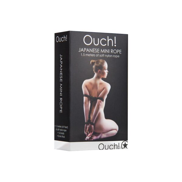 Ouch Schwarzes Japanisches Mini-Seil - 1,5 Meter