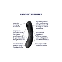 Curvy Trinity 4 - Einführbarer Luftdruck-Vibrator - Schwarz