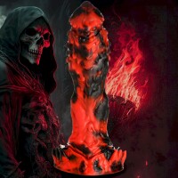 Grim Reaper Silicone Dildo - Red/Black