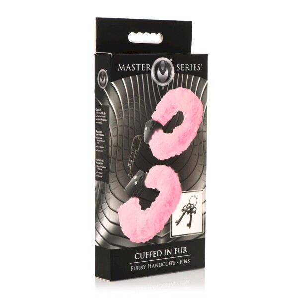 Master Series - Fesseln in Fell - Furry Handcuffs - Pink