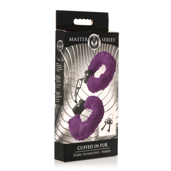 Master Series - Fesseln in Pelz - Furry Handcuffs - Lila