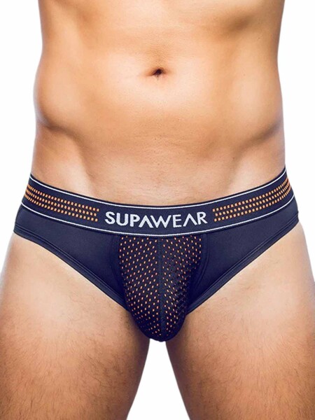 Supawear Neon Mesh Brief Underwear - Neon Orange