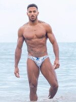 2Eros Print Swim Briefs V20 Swimwear Seascape White
