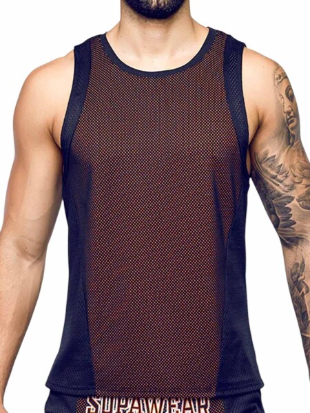 Supawear Swish Mesh Singlet Neon Orange