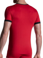 Manstore V-Neck Regular T-Shirt M2103 Black/Red