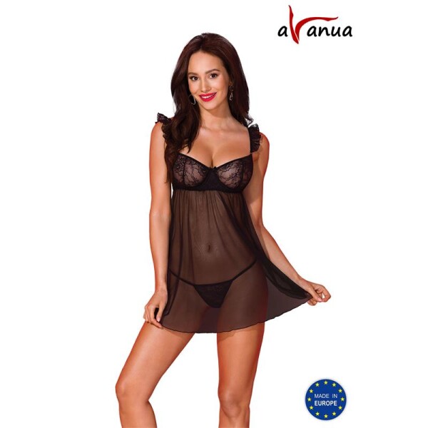 AVANUA - Milagros Chemise and Thong Black
