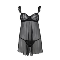 AVANUA - Milagros Chemise and Thong Black