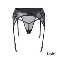 ADALET LINGERIE - Luva Garter with Floral Lace and Thong Set