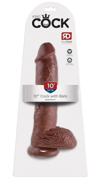 PIPEDREAM - KING COCK KC 10 Cock with Balls Brown