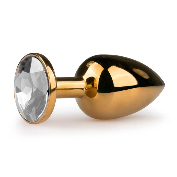 Easytoys Anal Collection Analplug mit transparentem Stein - Goldfarbig