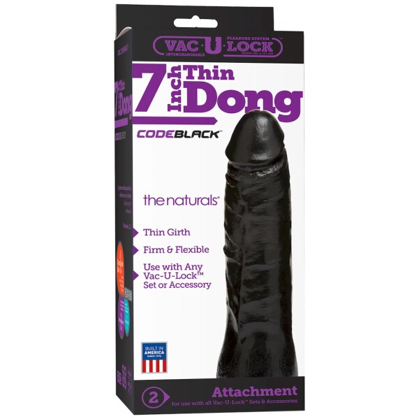Doc Johnson CodeBlack - Dünner Dildo - 7 / 18 cm