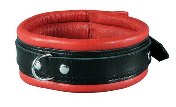 XX-DREAMSTOYS Halsfessel Leder rot/schwarz