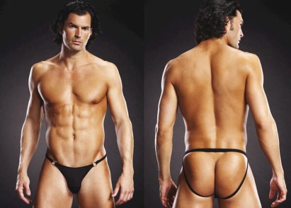 Blue Line Thong Black S/M