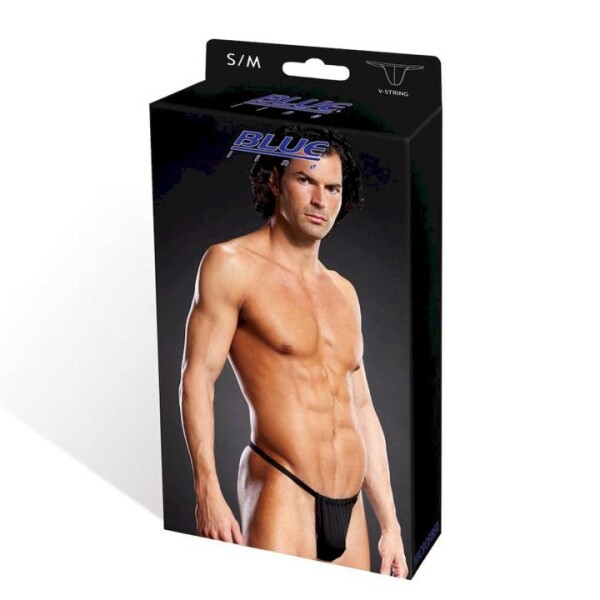 Blue Line Performance Microfiber V-String Schwarz S/M